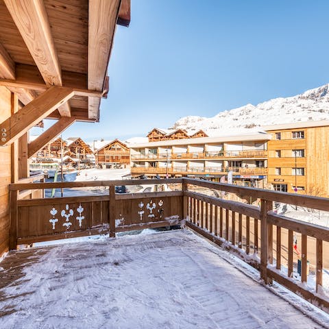 Start your morning with a cup of coffee on your private balcony