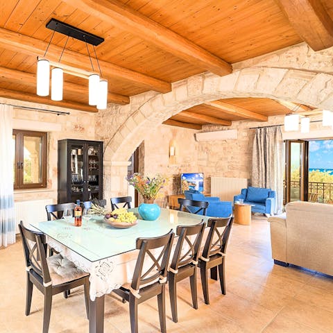 Fall in love with the traditional character, like the wooden ceilings and stone walls