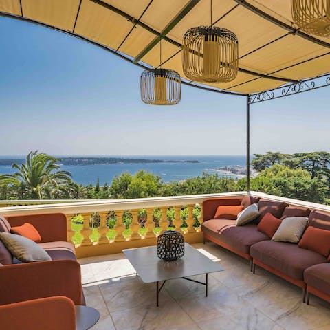 Enjoy stunning views of the Cote d'Azur with your morning coffee