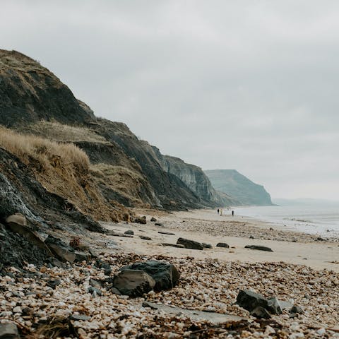 Spend the day searching for fossils along Charmouth Beach – this stretch of coast was the only UK entry in National Geographic's 'Beach Beaches in the World' list back in 2017