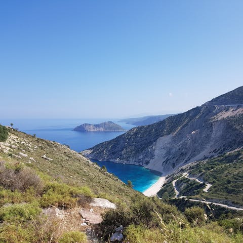 Hop in the car and explore the rugged coastline and secret bays of Kefalonia