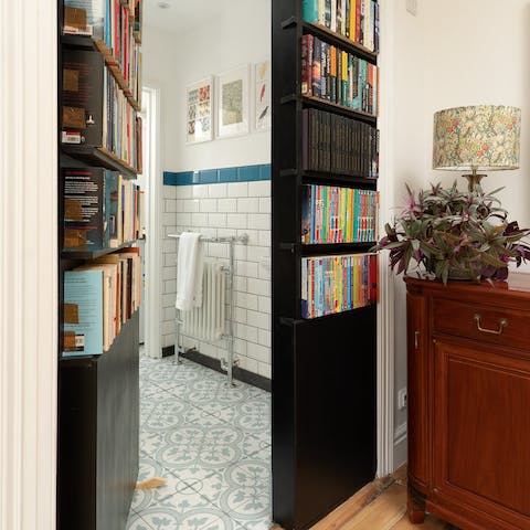 Let the kids have fun seeking out the secret door, cleverly disguised as a bookcase
