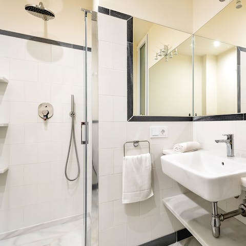 Pamper yourself in the sleek bathrooms