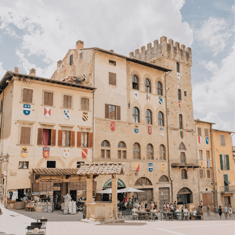 Make the thirty-minute drive to the charming town of Arezzo