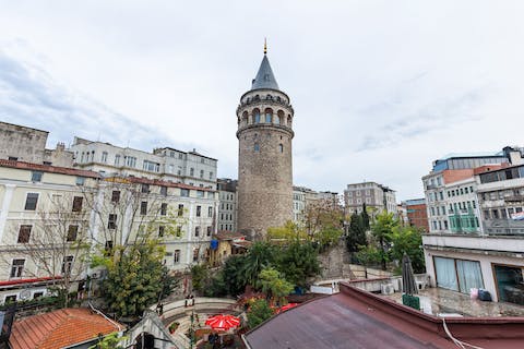 Enjoy incredible views of the iconic Galata Tower from the terrace