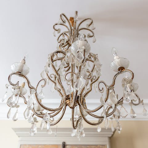 The opulent chandelier