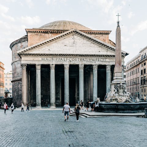 Explore the Pantheon,  a fifteen-minute stroll from this home