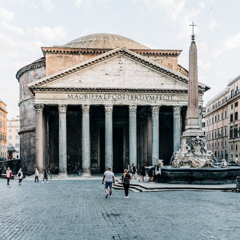 Explore the Pantheon, a fifteen-minute stroll from this home