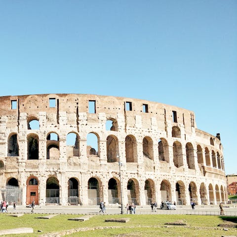 Visit the iconic Colosseum, half an hour away on foot