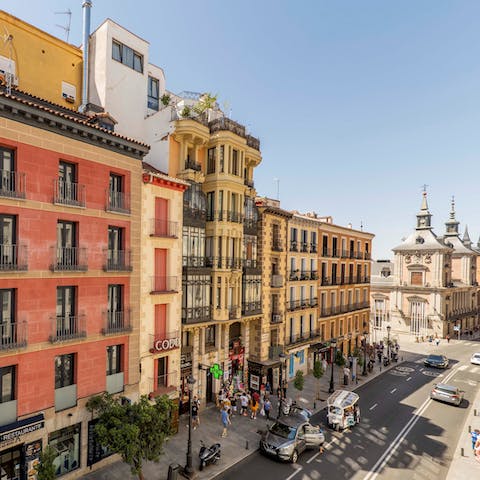 Stay in Sol, within walking distance of Madrid's central landmarks and cultural sights