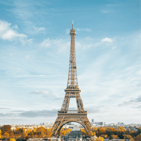 Take a trip up the Eiffel Tower, a quick metro ride away