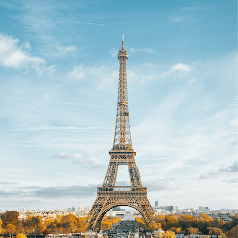 Take a trip up the Eiffel Tower, a quick metro ride away