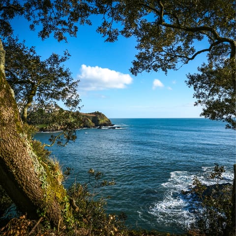 Explore the many beaches around Fowey, such as Readymoney Cove, a fifteen-minute stroll away