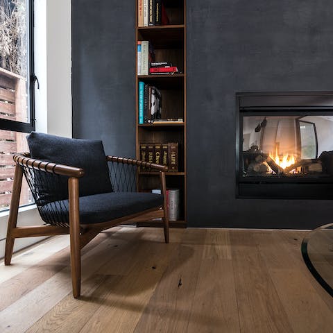 An electric fireplace for cozy evenings in