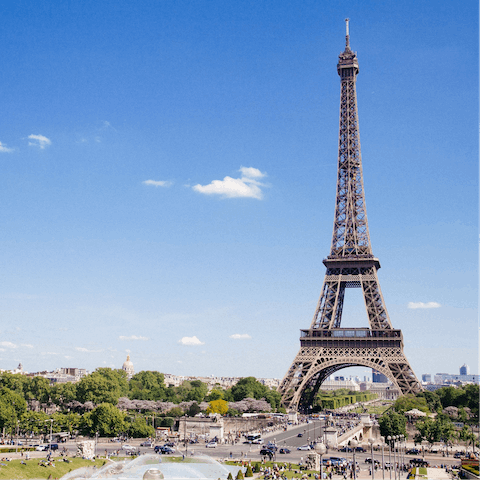 Marvel at the iconic Eiffel Tower, only minutes away on foot