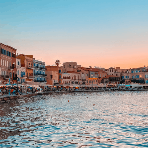 Visit Chania and explore the famous Venetian harbour – it's just 10km away