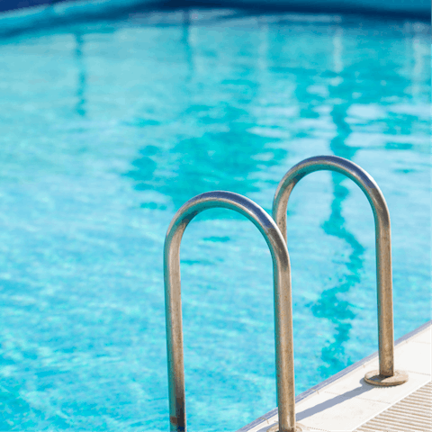 Cool down in the communal pool to escape the balmy heat