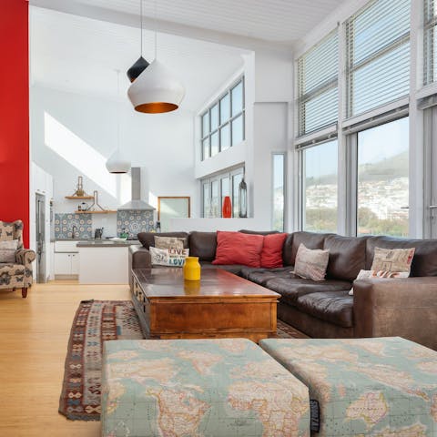 Bask in the sunlight streaming in through the living area's large windows