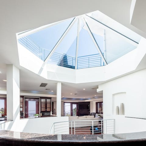 Enjoy the California sunshine even when you're inside home as the dome skylight invites in floods of natural day light  
