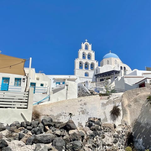 Visit the historic town of Pyrgos, a short drive away