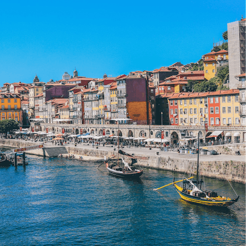 Take the twenty-minute drive into the centre of Porto and soak up the atmosphere