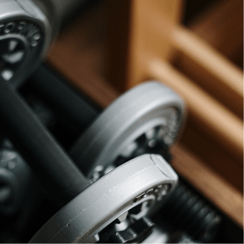 Work up a sweat in the outdoor gym area