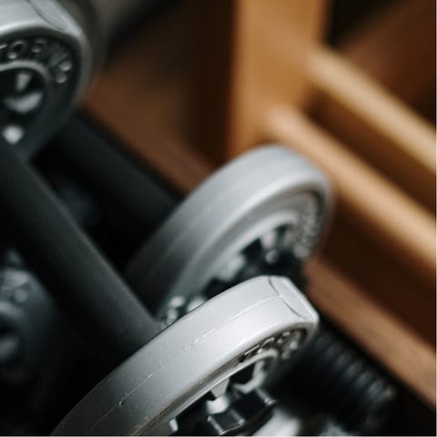 Work up a sweat in the outdoor gym area