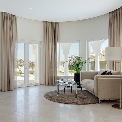 Relax in the home's sophisticated and calm living space