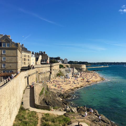 Catch some rays at Plage de Bon-Secours, a short walk from home