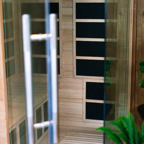 Relax in the private sauna