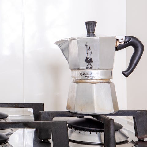 Use the traditional Italian moka for your morning brew