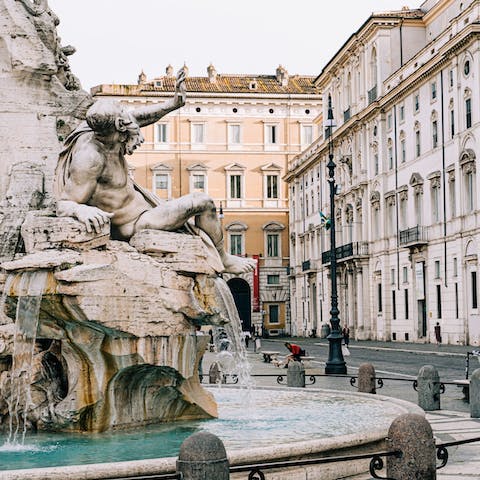 Stay in a bustling neighbourhood just a five-minute walk from Piazza Navona