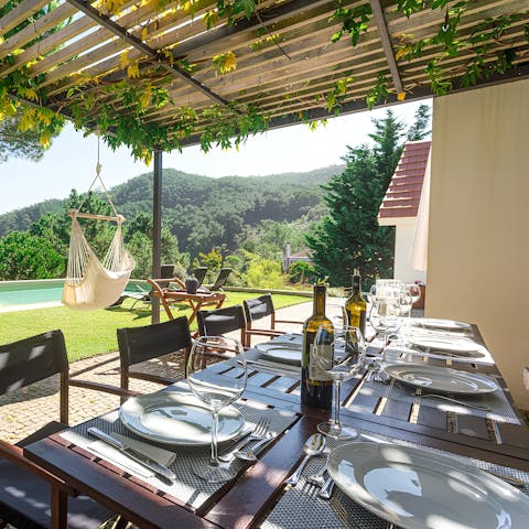 Enjoy alfresco meals with loved ones under the shade of the pergola