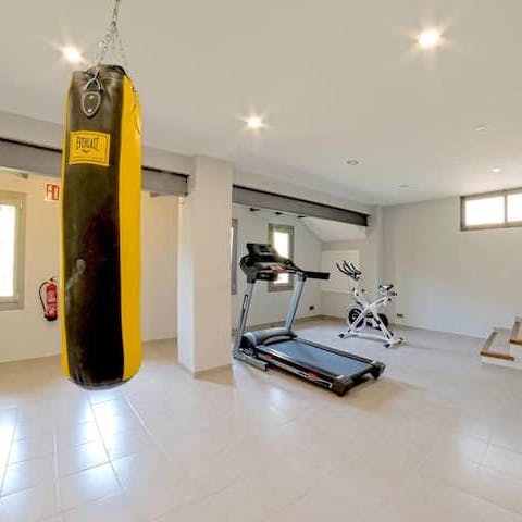 Sweat it out in the private, well-equipped gym
