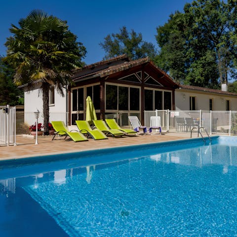 Cool off from the summer sun in the private swimming pool 