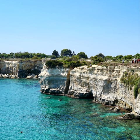 Enjoy the stunning beauty of Puglia, with the coast a twenty-minute drive away 
