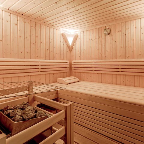 Enjoy a sweaty session in your own private sauna