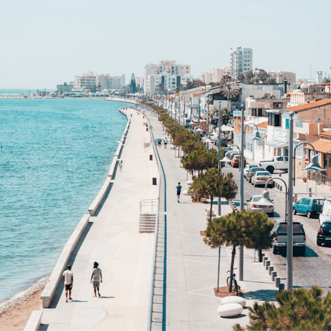 Stroll along Larnaca's promenade – within walking distance