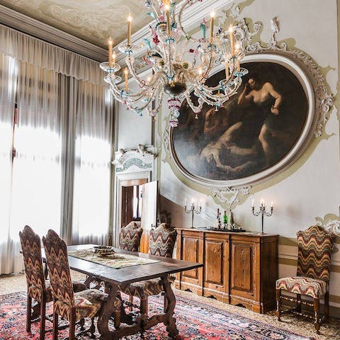 Dine in the company of frescos by baroque painter Paolo Pagani
