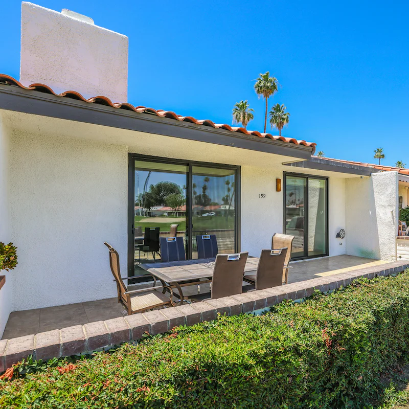 Sip lemonade on the patio while looking out onto the fairways
