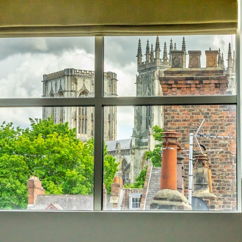 Wake up to views of York Minster, located just a four-minute walk away