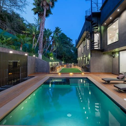 Swim in your private pool day or night