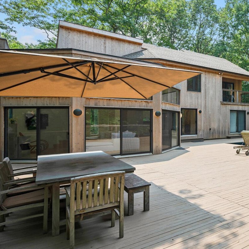 Enjoy outdoor meals and drinks on the wooden deck