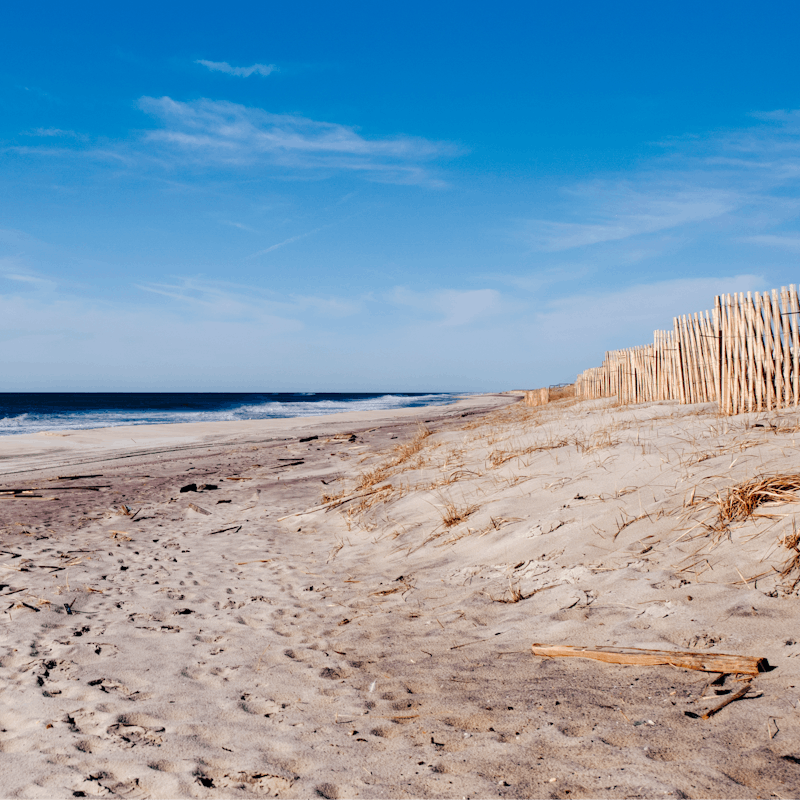 Take the ten-minute drive down to the beautiful sandy beach