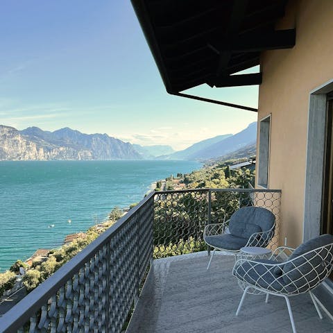 Sip a morning espresso overlooking the magnificent Lake Garda