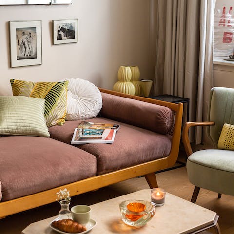 Unwind amidst the unique interiors with a cool mid-century flair