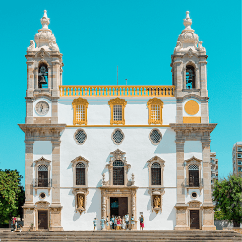 Pay a visit to Faro and discover its fascinating cultural history and a well-preserved old town – it's around half-an-hour's drive away