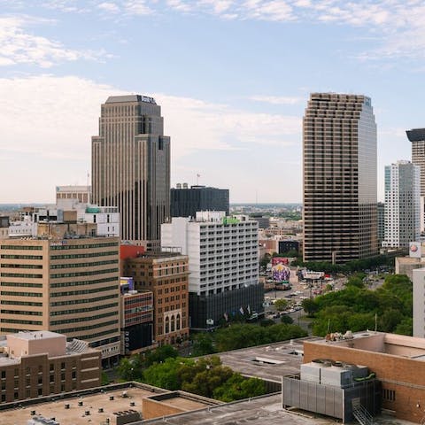 Take in the New Orleans cityscape views with a coffee on the roof 