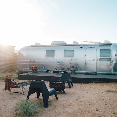 Take advantage of the spacious backyard, complete with a vintage airstream