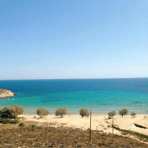Spend sunny days on Loulos Beach, right on your doorstep